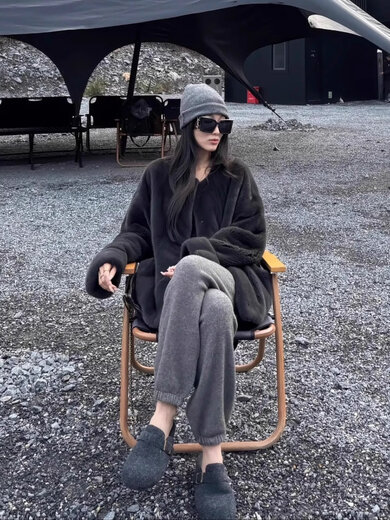 Xiaohongshu's popular large sleeves mink velvet fur coat for women 2025 new winter high-end unique designer gray M90118Jin Jin is equal to 0.5kg one size fits all