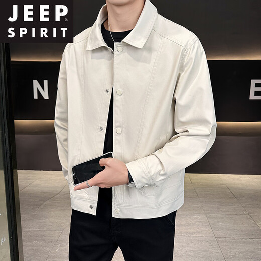 JEEP SPIRIT夹克男士2026年春秋季新款帅气百搭上衣轻熟风商务休闲翻领外套男 黑色 XL