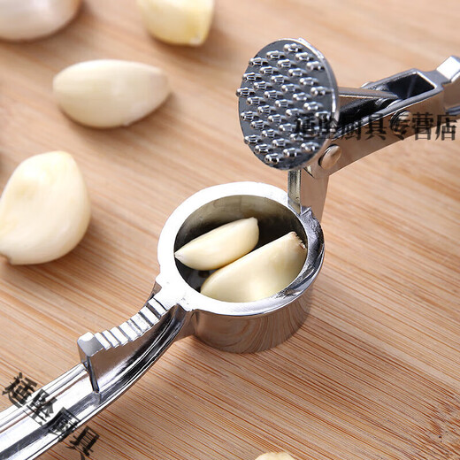 Tuojin garlic masher, manual garlic masher, household garlic masher, garlic peeler, alloy garlic press, extra large extra large garlic press (long tube garlic peeler)