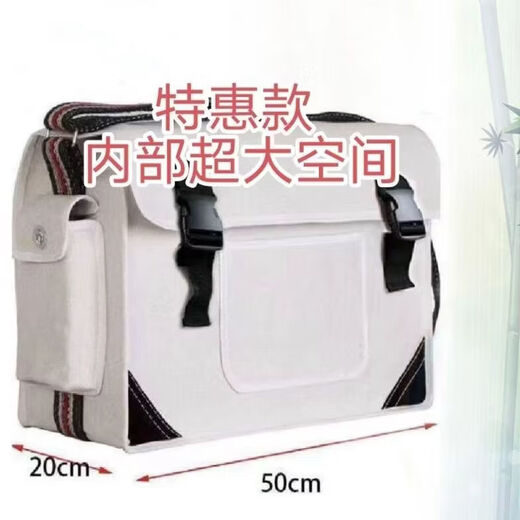 Ye Yu construction site tool bag thickened canvas wear-resistant large repair hardware tool satchel water and electricity canvas bag thickened and strong white extra thick extra large with compartment 50*20*35