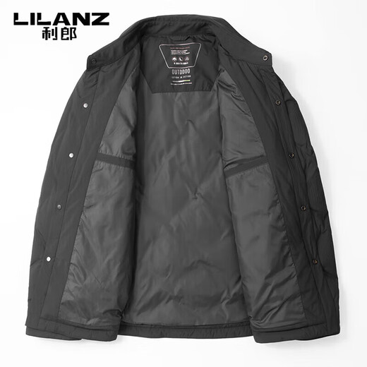 利郎（LILANZ）秋冬季男士高级感翻领短款羽绒服休闲轻薄款潮流保暖鸭绒外套 棕色 4XL