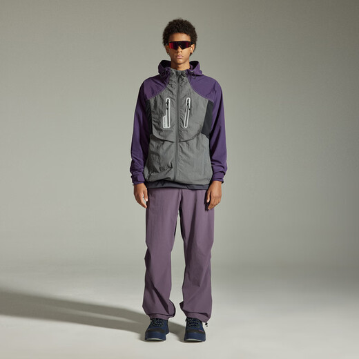 GUKA уличная быстросохнущая дышащая ветровка мужская новая весенняя стильная ретро контрастная цветовая гамма с капюшоном походная рабочая куртка универсальная фиолетовая M