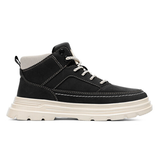 Warrior Shoes Official Men's Shoes Martin Boots Men's Spring and Summer High Top Shoes New Light Casual Shoes Light Sports Sports Men Black 40