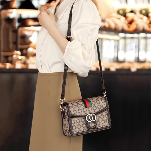 纪诗哲包包女包单肩包女士斜挎包七夕情人节礼物送女友老婆生日纪念日 咖啡色【当/次日达】圣诞节礼物 小包精美礼盒包装