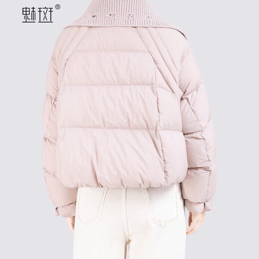 Meiban небольшой короткий теплый пуховик с вязаным воротником, женский зимний пуховик 2025, новая модная розовая возрастная куртка розового цвета S