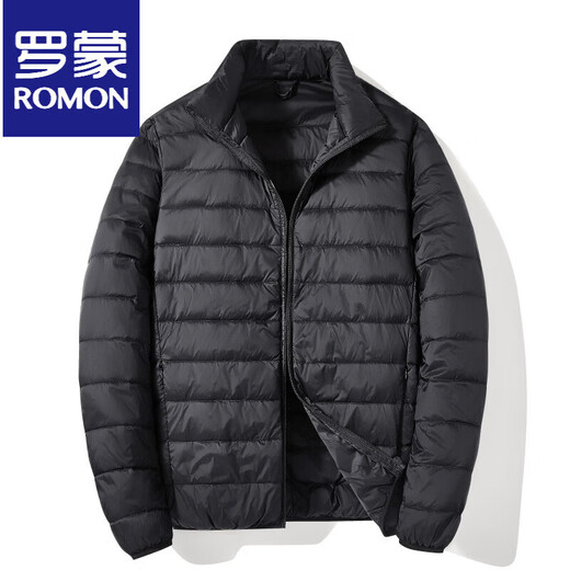 罗蒙（ROMON）轻薄羽绒服男2025年新款90白鸭绒短款便携薄款韩版休闲保暖男外套 灰色 M