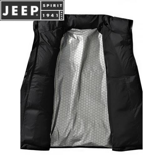 JEEP SPIRIT Fashionable Thin Down Jacket Men's Winter 2025 New Stand Collar Warm Jacket Popular Coldproof Bread Jacket Gray XL