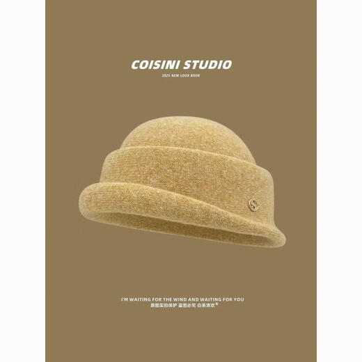 2025 New Hepburn Style High Quality Thousand Gold Hat Fisherman Hat Women's Autumn and Winter Temperament Versatile Elegant Basin Hat Trend Thousand Gold S Standard - Beige m (56-58cm)