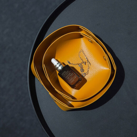 Yusenyi Storage Box Desktop Living Room Entrance Style Debris Key Remote Control Storage Tray Ornament Square Yellow Large