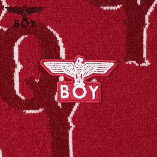 BOY LONDON New Year Pomegranate Red Contrast Letters Pullover 2026 Spring New Sweater N60000 Red L