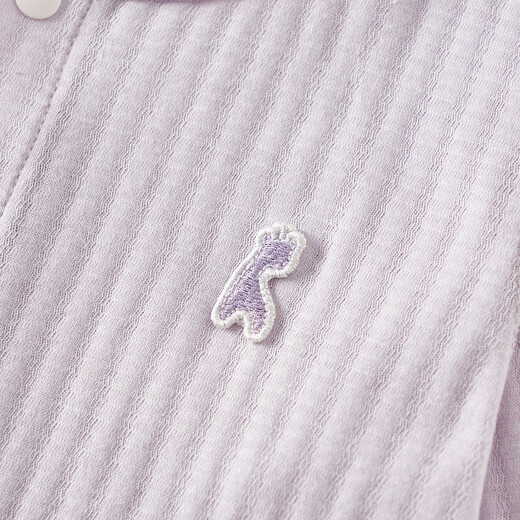 Tongtai (TONGTAI) baby short-sleeved jumpsuit summer pure cotton baby clothes for boys and girls, romper pajamas, jacquard summer clothes, purple 80cm