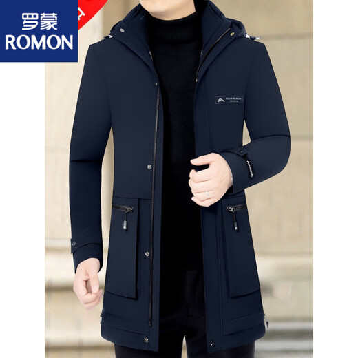 ROMON 2026 Новый мужской зимний пуховик средней длины, мужская осенне-зимняя куртка «три в одном» на гусином пуху для мужчин 6200 Зеленый кофейный L 175л