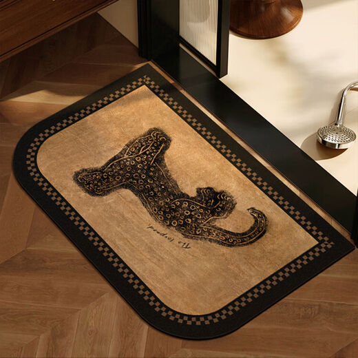 Fantasy style floor mat, absorbent carpet foot pad, toilet and bathroom doorway, Muirong Feiyan, semicircle, 60 90cm, premium quality, wear-resistant and scratch-resistant