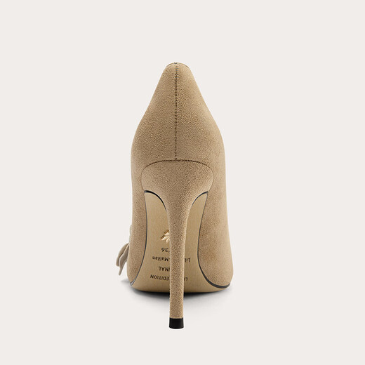 Lily Wei Mengyuhua Beautifully designed high-heeled shoes with ladylike style and elegant temperament, large size 41-43, camel, heel height 10cm 41