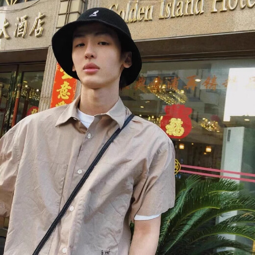 Kangaroo Kangol Fisherman Hat Sun Hat Sun Protection Embroidered Towel Material Hyuna Same Style Japanese Style in Black S54-56cm One Size