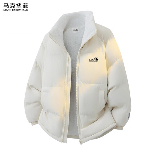 MARK FAIRWHALE Hong Kong-style retro casual cotton clothes for men 2025 winter new lamb velvet warm, comfortable and fashionable trendy brand tops black cold-proof and warm S recommended 90-120 Jin Jin equals 0.5 kg