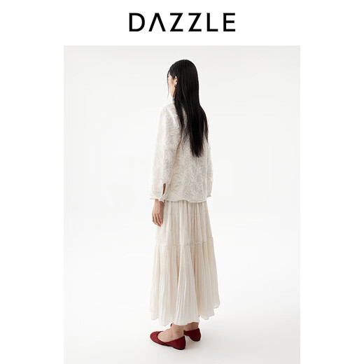 DAZZLE New Year Green Series Disu Tops Women's 2026 Spring White Long Sleeve Small Tops White S