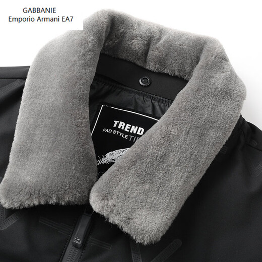 Emporio Armani EA7 Armani men's down jacket 2026 new winter casual top middle-aged dad wear loose versatile lapel black M