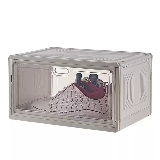 Yusenyi transparent folding plastic box shoe box shoe storage box flip cover single-pack sneakers dust-proof household installation-free wardrobe white shoe box white shoe box