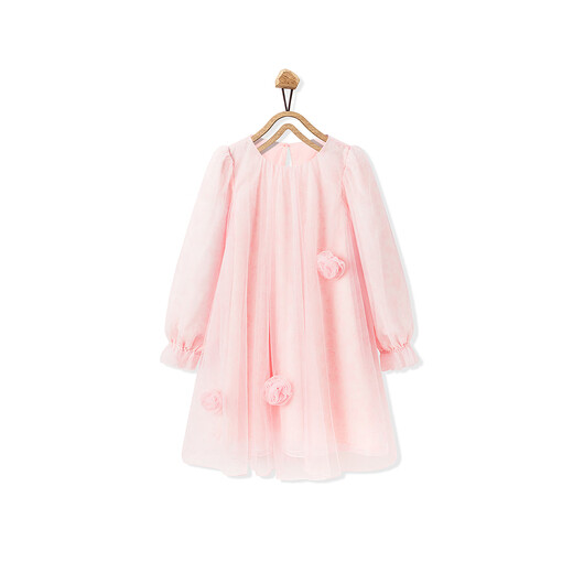 MiniPeace Children's Clothing Spring New Girls Dress FBFAG111S Crystal Rose Pink 110