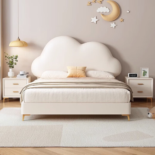 Sanskrit children's bed girl's 1.2m princess bed modern simple cloud bed girl's bed 1.5m single bed bedroom storage bed