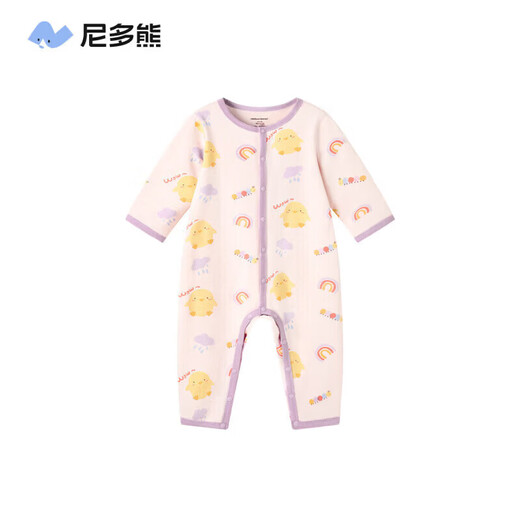 Nido Bear Spring Clothes New Baby Clothes Baby Onesies Pure Cotton Rompers Infants and Toddlers Spring and Autumn Pajamas Rainbow Chick 66cm