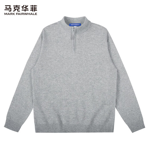 Mark Huafei thickened pure wool heavy sweater men's 2025 autumn and winter new stand-up collar half-zip sweater