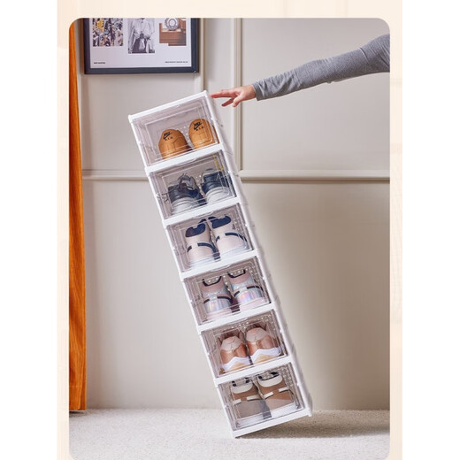 Shijanu installation-free thickened shoe rack foldable all-in-one shoe box transparent shoe cabinet storage box plastic dust-proof simple shoe cabinet nine layers installation-free transparent