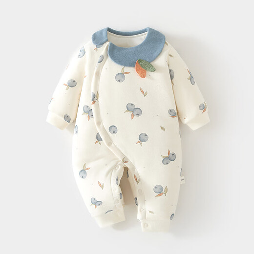 JOYNCLEON winter baby thickened jumpsuit baby quilted newborn warm cotton clothing infant crawler clothing outing clothes LTY0500 blue (blue rhyme berry fragrance 120g cotton one-piece) 80cm 9-12 months recommended weight 8.5-10kg