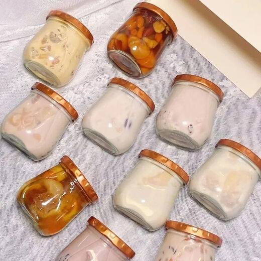 Fantasy fish maw custard refillable bottle can be steamed and stewed, bird's nest gum jam, beef sauce, yogurt sealed jar 200ml Penguin. Explosion-proof glass (pack of 3)