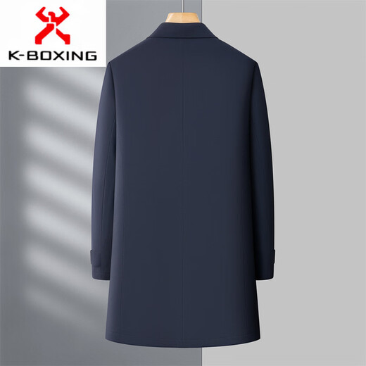 KBXNG劲霸男士中长款羽绒服新款轻薄商务休闲翻领鸭绒爸爸装保暖扣子款 3F38藏青 M 170/48