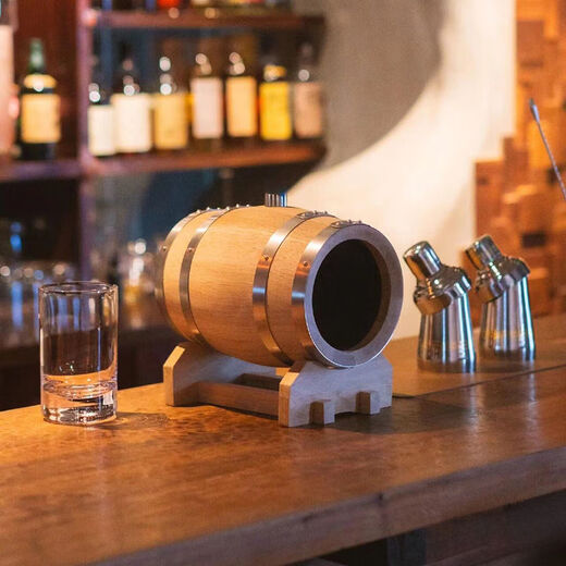 Fantasy 800M brandy barrel visual glass barrel cocktail sherry barrel soaking barrel 5 liter steel stopper