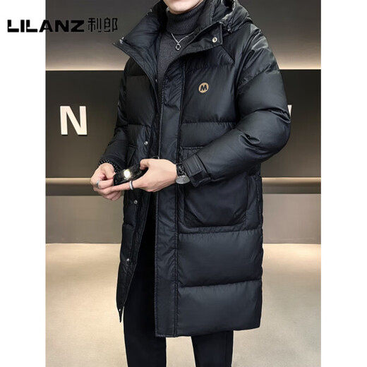 利郎（LILANZ）官方中长款羽绒服男高充绒量冬季加厚2025新款感大码极寒外套 黑-旗舰款 M 100-120斤