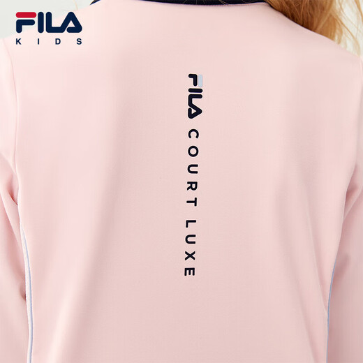 FILA children's clothing long-sleeved T-shirt 2025 winter new style girls and children loose sports POLO shirt hazy pink-LP 120