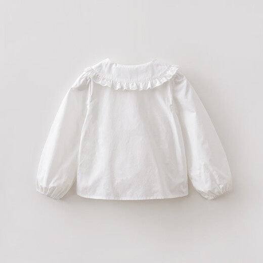 MARC&JANIE Elegant and sweet girls pure cotton collar shirt 2026 spring new style 560169 off-white 110 (recommended height 101-110)