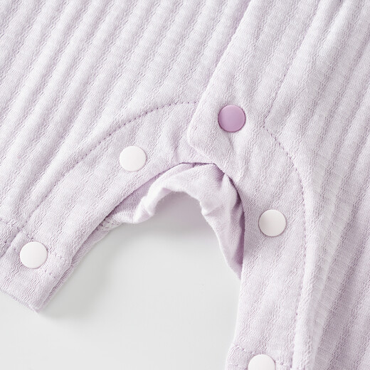 Tongtai (TONGTAI) baby short-sleeved jumpsuit summer pure cotton baby clothes for boys and girls, romper pajamas, jacquard summer clothes, purple 80cm