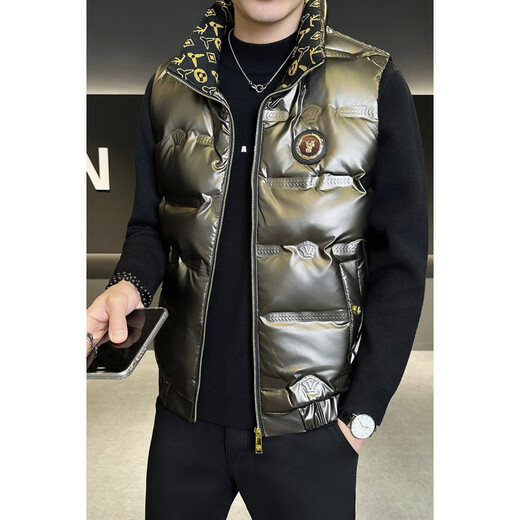 雪中飞（SNOWFLYING）2025年新款秋冬季男士羽绒马甲潮流时尚休闲亮面男装加厚保暖外套 白色 XL 【男款2025年新款】 推荐【140-160斤】