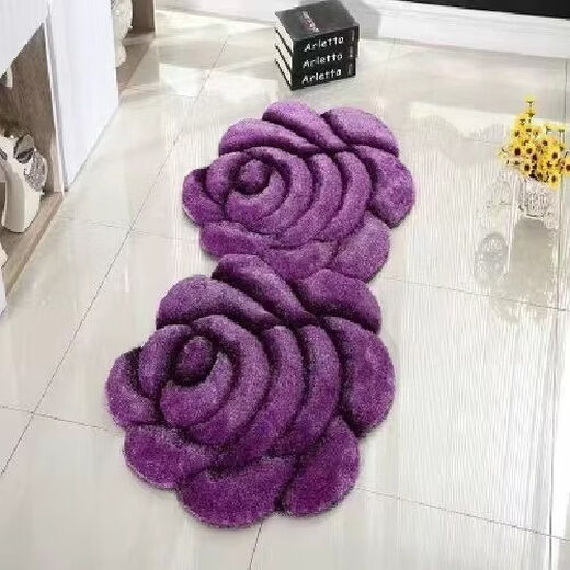 Fantasy simple modern 3D three-dimensional rose floor mat wedding room living room carpet ins style no-wash rose red 70x140 cm