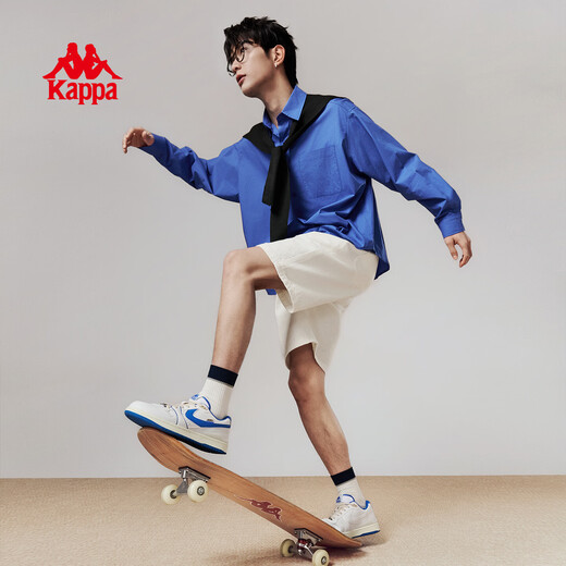 Kappa (Kappa) Women's Shoes Women's 2025 Winter New Thick Soled Height White Shoes Soft Soled Sports Shoes Casual Versatile Couple Shoes Classic White/Mao Yue Blue 39