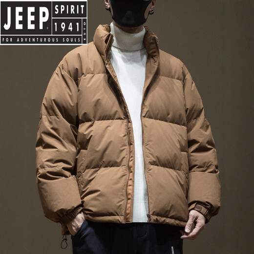 JEEP SPIRIT简约时尚感新款羽绒服男宽松舒适保暖简约休闲男装外套 寒冬阴天色 3XL 【160-185】