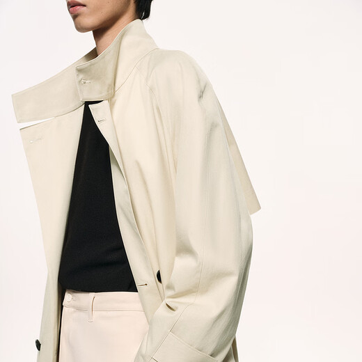 Sketch Men's 2026 Spring New Arrival Windbreaker H-shaped Loose Stand Collar Raglan Sleeves 9Q1912820 212 Light Gray Khaki M