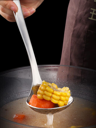 Olodo 316 stainless steel spoon, colander, long handle spoon, kitchen porridge spoon, household 304 spoon set, large upgraded spoon, 304 food grade stainless steel