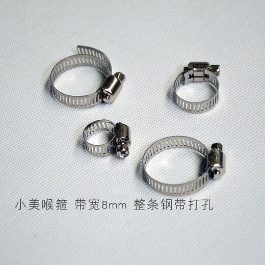 Xu ordered American stainless steel clamp gas hose clamp water pipe buckle pipe car fastening reinforcement 100 pieces Xiaomei 201 semi-steel/diameter 8-12mm bandwidth 8mm (