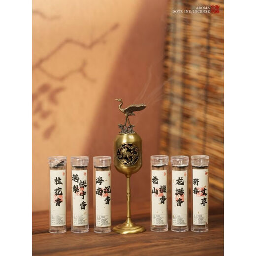 Shantou Lincun Hegong Lamp Burner Creative Cut Sandalwood Diffuser Home Retro Indoor Incense Ruihe Palace Lamp Burner Free Stand + Tweezers