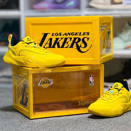 Yusenyi NBA shoe box Lakers peripheral sneaker storage box trendy shoe wall home shoe cabinet Lakers NA co-branded professional style x2 pack 33.7x26.5x20.6cm