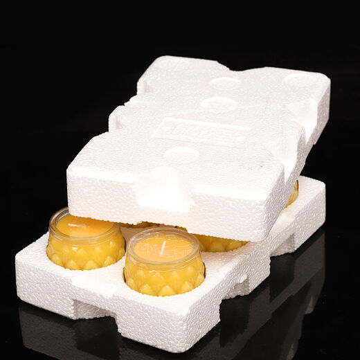 Chanting Fantasy Flat Mouth Lotus Butter Lamp 24-Hour Smokeless Candle for Lighting Lamp Pure Plant Butter Bucket Candle for Ever-Bright Lamp 24-Hour 6 Capsules Yellow Flower Style