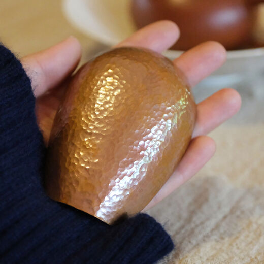 Sanqihu pure handmade copper mini tea spoon tea shovel teaspoon tea lotus six gentlemen retro Japanese style pure copper coffee beans mini tea tea spoon please be careful when photographing