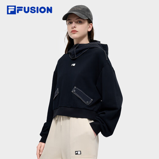 FILA FUSION Fila trendy brand women's hooded sweatshirt 2025 spring fashion loose knitted top
