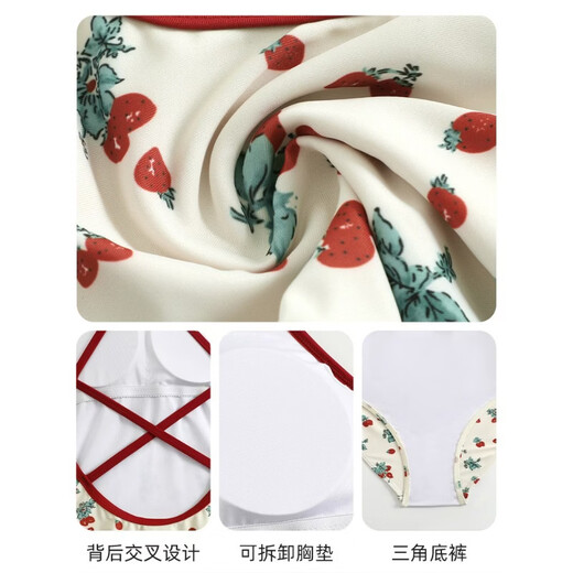 Agliondy plus size swimsuit girls racing 2025 new popular swimming pool special holiday fat mm one-piece strawberry red XL