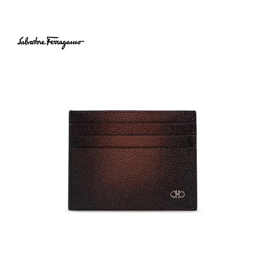 Ferragamo SS26 Luxury Men's Glasses MICRO GANCIO Card Holder Brown One Size